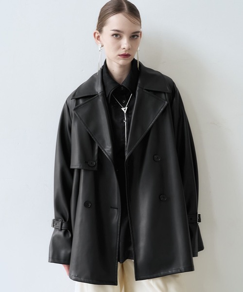 HARE ハレ トレンチコート 黒 Sサイズ HARE（ハレ） トレンチコート コート オーバーミディトレンチ