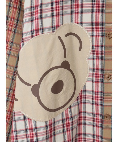 カールヘルム チェック くまさん シャツ Karl Helmut シャツ くまアップリケ付きオリジナルタータンチェック