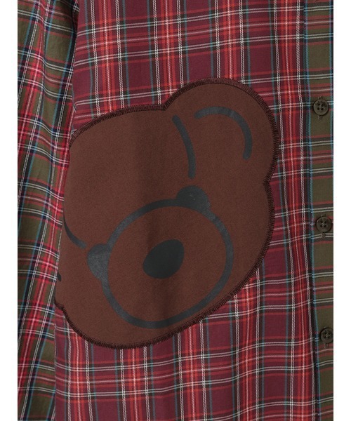 カールヘルム チェック くまさん シャツ Karl Helmut シャツ くまアップリケ付きオリジナルタータンチェック