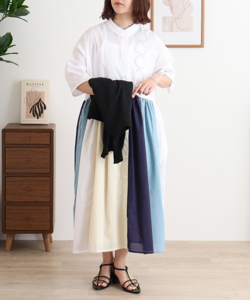 「Emago」 シャツワンピース FREE ブルー レディース_画像2