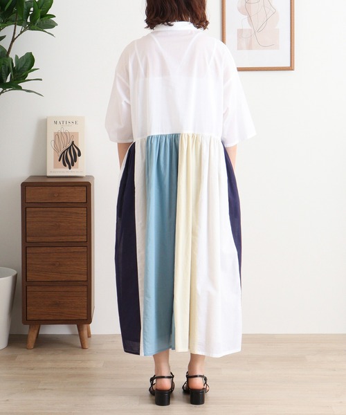 「Emago」 シャツワンピース FREE ブルー レディース_画像9