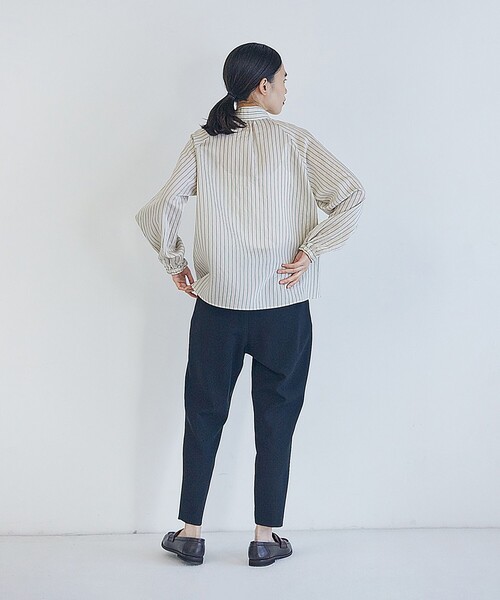 LOISIR リネンシャツ ブラウス シャツ デザインカラーブラウス