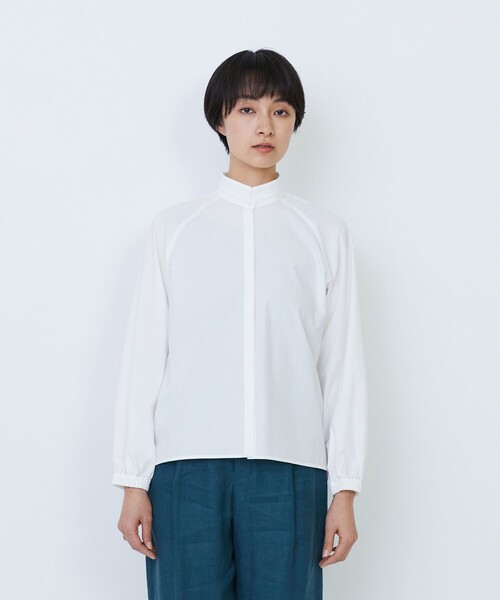 LOISIR リネンシャツ ブラウス シャツ デザインカラーブラウス