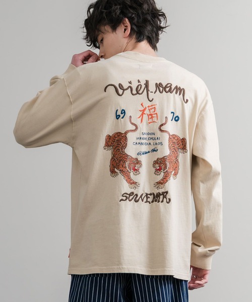 Open yy馬プリント 長袖Tシャツ KRIFF MAYER（クリフメイヤー） tシャツ オーバーサイズスーベニア刺繍