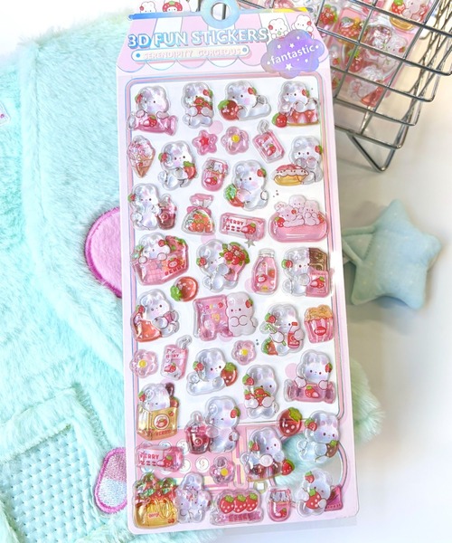 LACーVERT ステッカー ぷっくりいちごうさぎシール : ZOZOTOWN Yahoo