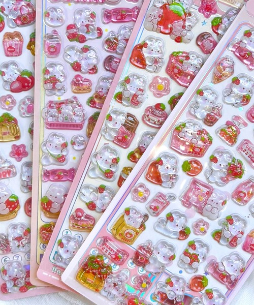 LACーVERT ステッカー ぷっくりいちごうさぎシール : ZOZOTOWN Yahoo