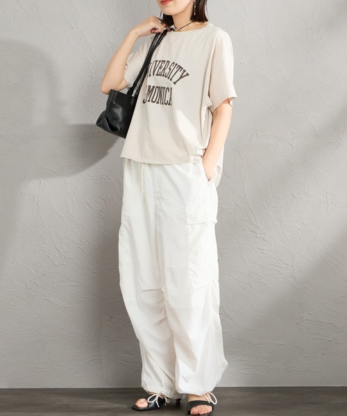 tシャツ 「MICA＆DEAL/マイカアンドディール」 別注 ワイドシルエット UNIVERSITY カレッジプリント Tシャツ レディースの画像