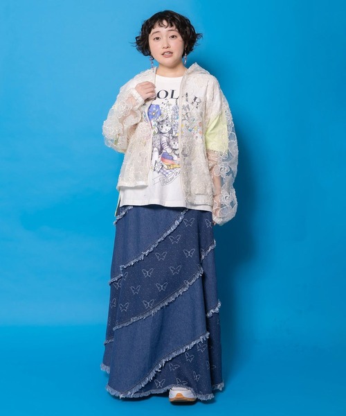 まとめ売り ScoLar スカラー ネコ×スカラーロゴTシャツ チュニック ScoLar（スカラー） tシャツ 花ネコピクニック柄配色Tシャツ