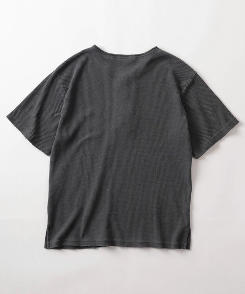 ヘンリーネック tシャツ 「82」ピグメント加工 クロスワンポイント