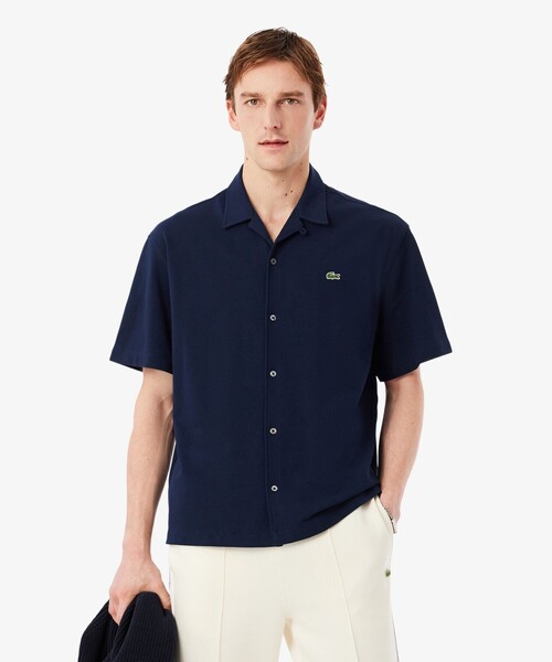 LACOSTE（ラコステ） シャツ 半袖 鹿の子地オープンカラーシャツ