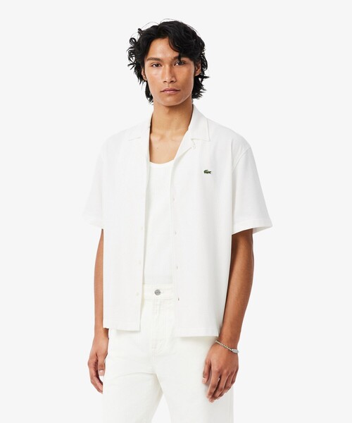 LACOSTE（ラコステ） シャツ 半袖 鹿の子地オープンカラーシャツ