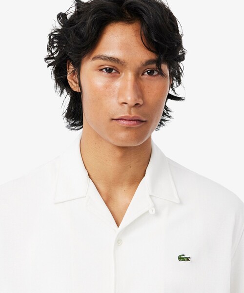 LACOSTE（ラコステ） シャツ 半袖 鹿の子地オープンカラーシャツ