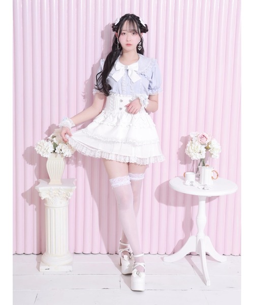 NOEMIE（ノエミー） ブラウス シャツ 半袖 キラキラビジューリボン