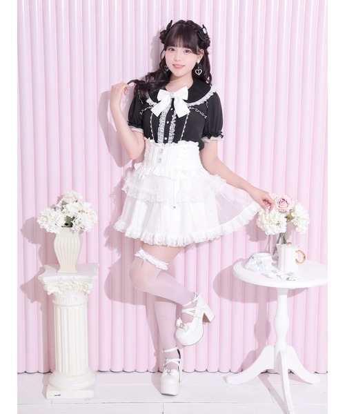 NOEMIE（ノエミー） ブラウス シャツ 半袖 キラキラビジューリボン