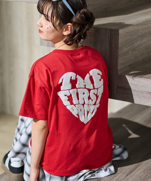 tシャツ 星＆ハート刺繍 サガラ刺繍 半袖 Tシャツ カットソー キッズ