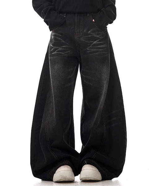 「JOHNNY WOLF」 デニムパンツ L ブラック メンズ_画像3