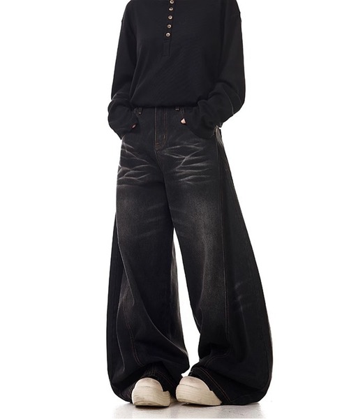「JOHNNY WOLF」 デニムパンツ L ブラック メンズ_画像7