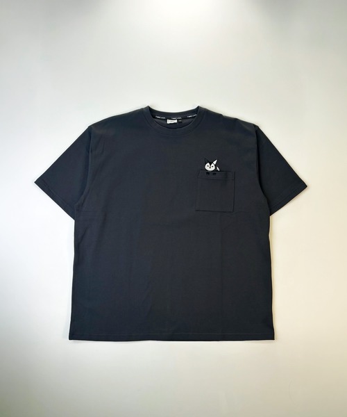 【美品】45R　45周年記念 限定　モックネック Tシャツ　タツノオトシゴ刺繍 T-MAC OUTING tシャツ 接触冷感 冷感天竺 キツネのぞき刺繍 半袖T