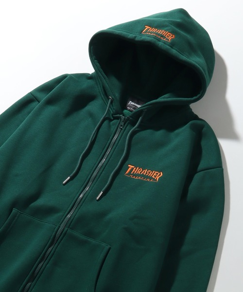 「THRASHER」 ジップアップパーカー L ブラック メンズ_画像5