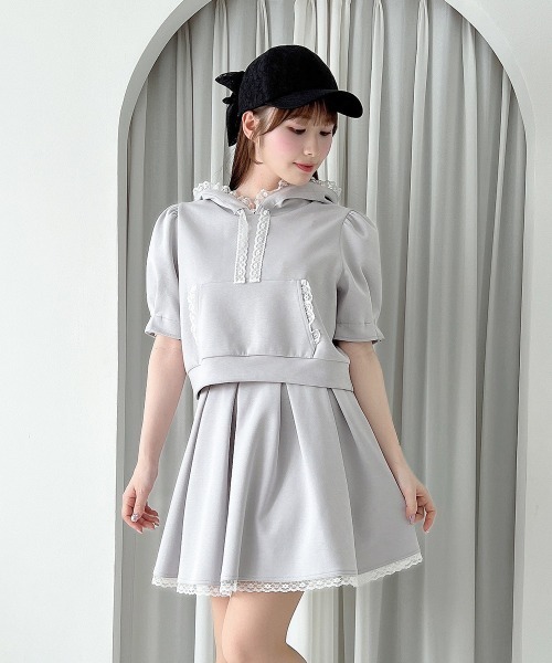 mina♡レース被布 F i.n.t（フィント） パーカー 「セットアップ対応」レース使い