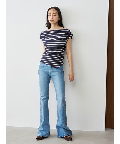 SNIDEL（スナイデル） tシャツ 半袖 「接触冷感」アシメドレープ