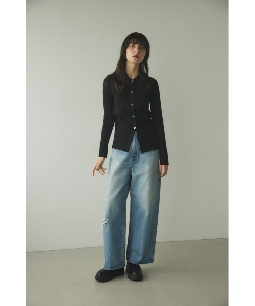 「BLACK BY MOUSSY」 ニットカーディガン FREE オフホワイト レディース_画像2