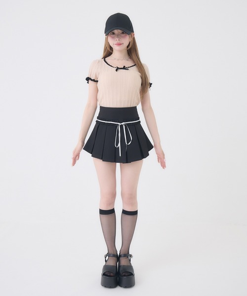 Rmine（アールマイン） スカート 配色リボン ボックス プリーツ