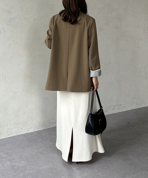 「Thevon」 ロングスカート M アイボリー レディース_画像8