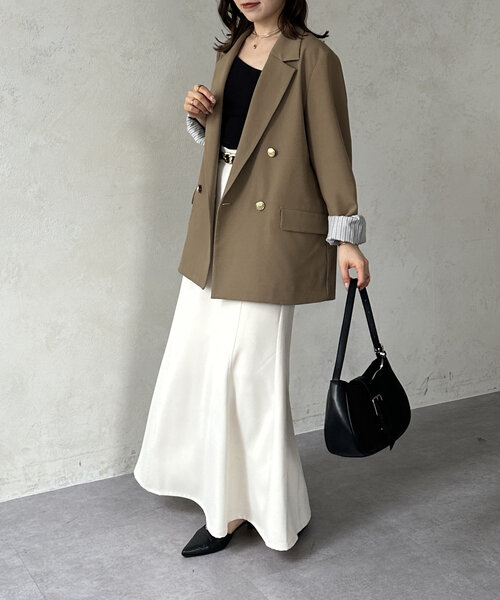 「Thevon」 ロングスカート M アイボリー レディース_画像9