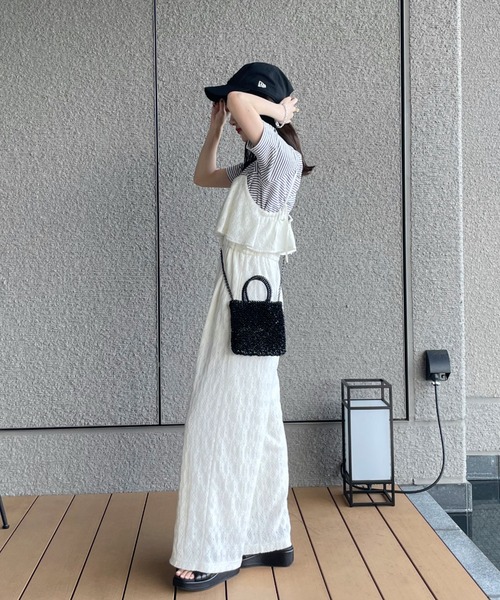 「hinari」 オーバーオール SMALL アイボリー レディース_画像2