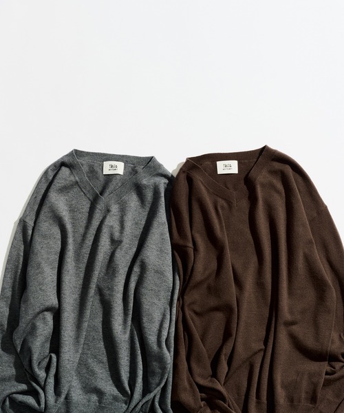 「WETTEMPT」 半袖ニット MEDIUM グレー メンズ_画像5