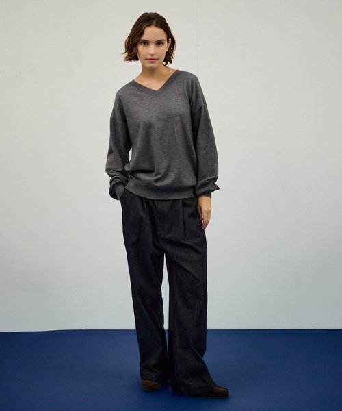 「WETTEMPT」 半袖ニット MEDIUM グレー メンズ_画像9