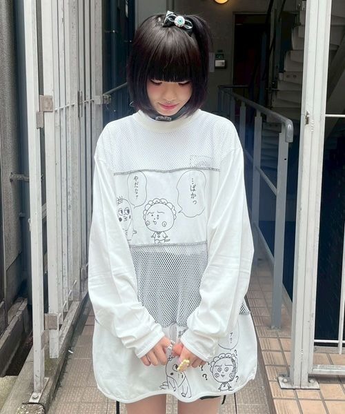 「Candy Stripper」 長袖カットソー FREE オフホワイト レディース_画像9