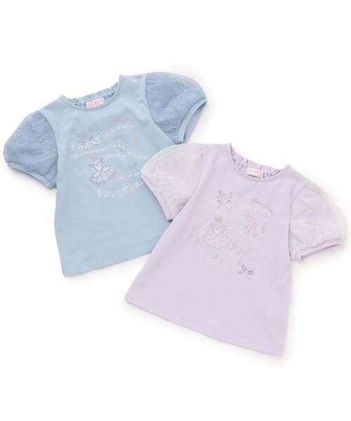 mezzo piano tシャツ バレエ＆音符 パフスリーブTシャツ キッズ 子供服