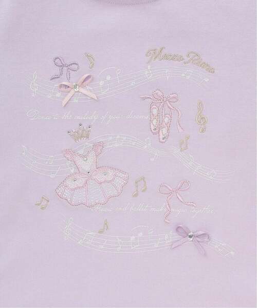 mezzo piano tシャツ バレエ＆音符 パフスリーブTシャツ キッズ 子供服