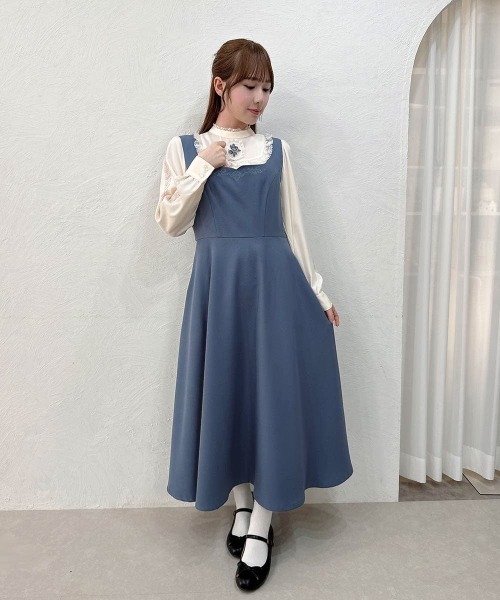パーティードレス ジャンパースカート レリーフ刺繍ジャンパースカート/fint フィント | an another angelus
