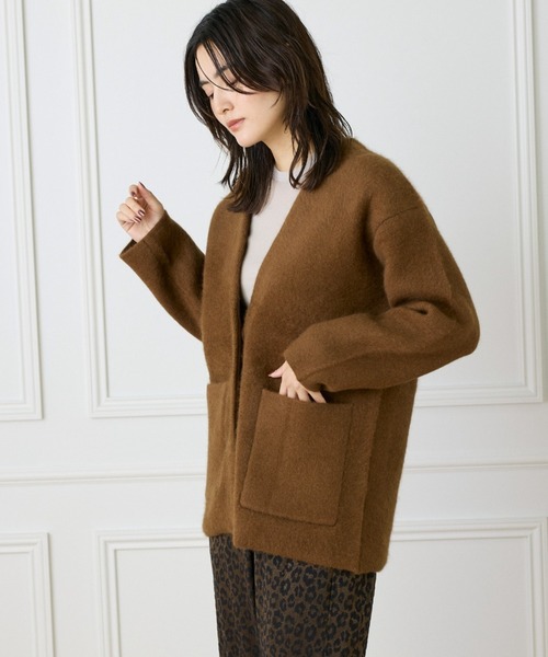 Le souk（ルスーク） カーディガン ラクーン接結編みニットジャケット