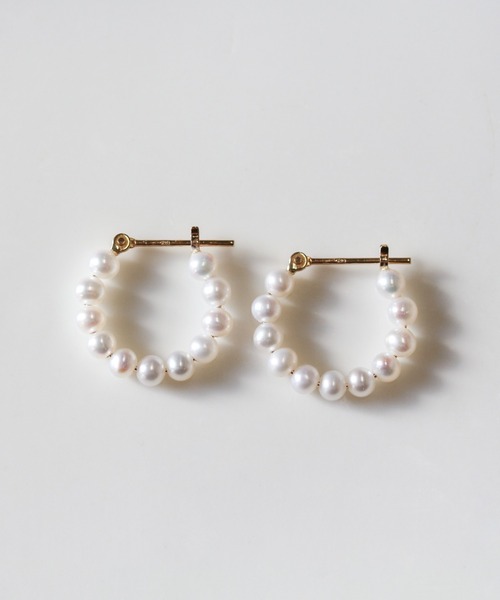 cui-cui（キュイキュイ） ピアス パール スナップ フープ ピアス