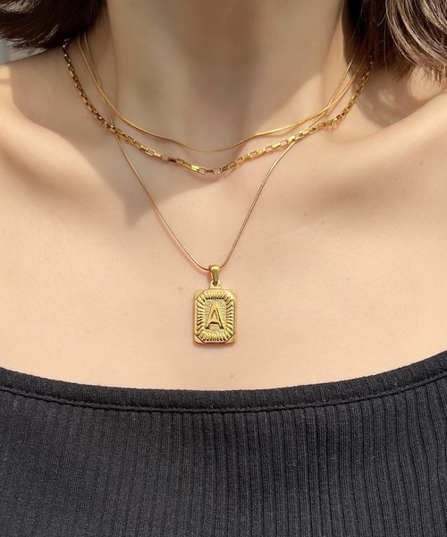 blackdia ocean ネックレス ステンレスイニシャルネックレス