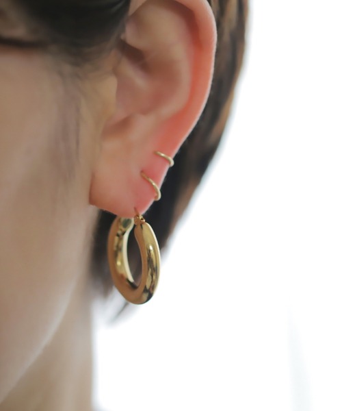 CERCA ピアス aliru/アレルギー対応 ステンレス チャンキーフープ
