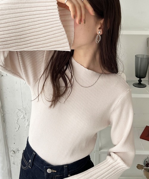 GeeRA（ジーラ） ニット セーター もちもちリブボートネックフレアー