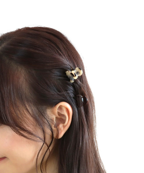 Three Four Time（スリーフォータイム） ヘアクリップ マーブル×無地