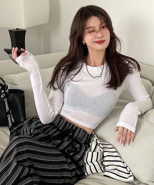 BENDER TOKYO tシャツ ショート丈 スリムフィット ロングスリーブT