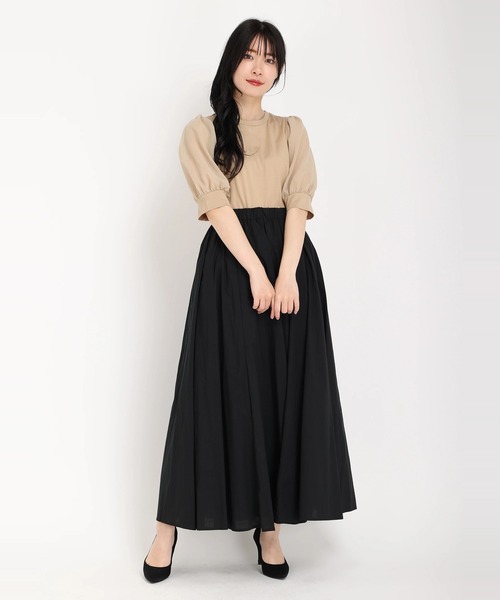 タグ付♪イチエ　パフスリーブカットソー　グリーン　ストロベリーフィールズ STRAWBERRY-FIELDS tシャツ シアーパフスリーブ レディース