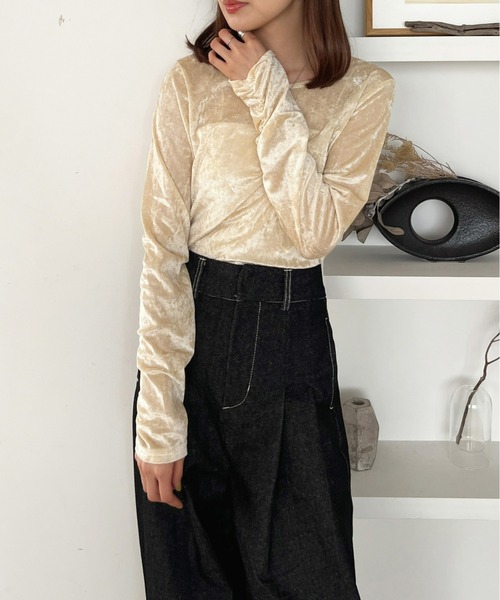 新品未使用】OHGA オーガ VELOR TOPS ベロアトップス