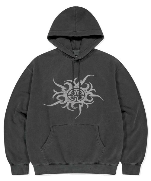 パーカー 「mahagrid/マハグリッド」 TRIBAL ECLIPSE PIGMENT HOODIE/トライバル エクリプス ピグメントフーディー