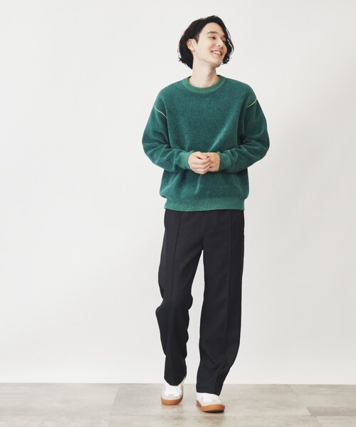 新品　ショッパー付き　  ビッグロゴ　セーター もちやわロゴニットプルオーバー/Green Parks（グリーン パークス）の