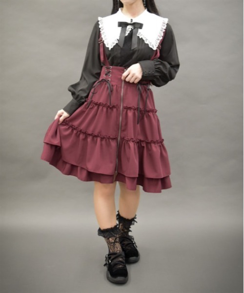 Amavel サス付きスカート・axes femme POETIQUE ブラウス axes femme POETIQUE スカート 「サブカル」サス付ティアード