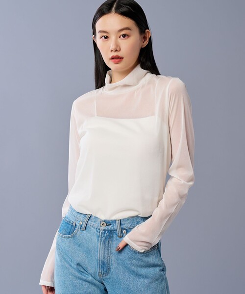 tシャツ トリコットシフォン ハイネック カットソー（uncrave STANDARD） レディース