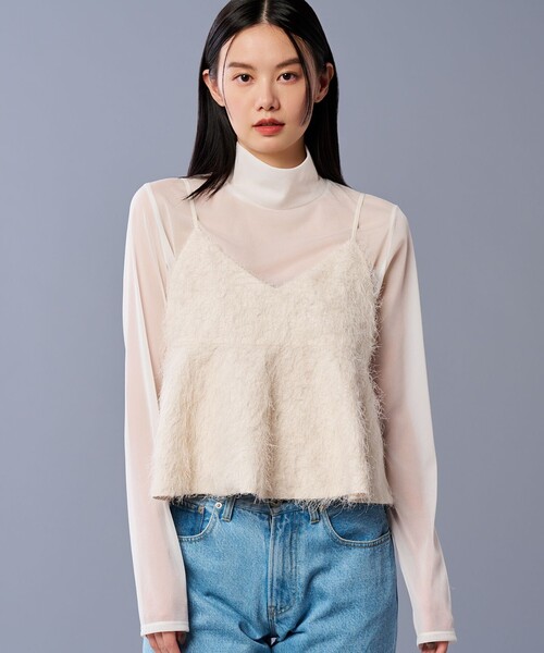 tシャツ トリコットシフォン ハイネック カットソー（uncrave STANDARD） レディース uncrave tシャツ トリコットシフォン ハイネック カットソー